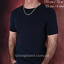 Товстий срібний ланцюжок Якір 65 см - Чоловіча срібна якірна цепочка Біт, фото 2