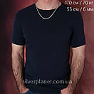 Товстий срібний ланцюжок Якір 65 см - Чоловіча срібна якірна цепочка Біт, фото 8