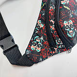 Поясна сумка бананка текстильна яскравий принт, фото 3