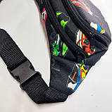 Поясна сумка бананка текстильна яскрава принт кросівки, фото 3