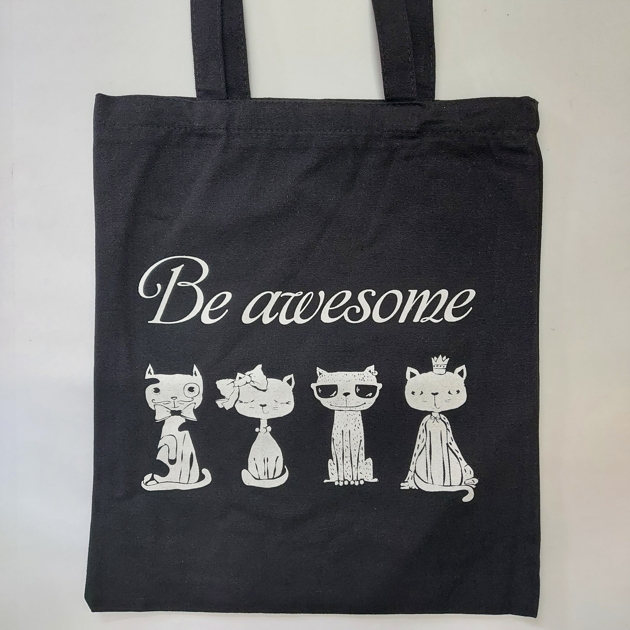 Сумка-шопер із малюнком котики на блискавці котон, фото 1