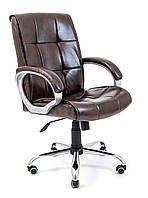 Офисное кресло руководителя Richman Arizona Титан Dark Brown Хром М1 Tilt Коричневое