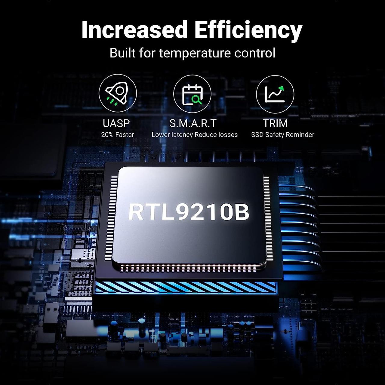 Внешний корпус UGREEN карман для жесткого диска M.2 NVMe SATA SSD алюминиевый 10 Гбит/с USB 3.2 Gen2 (CM559) - фото 6 - id-p1876079226