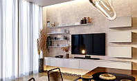 Moдульная  стенка в гостиную Миро-Марк Box TV5 минимализм Глянец белый (53938)