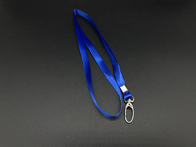 Шнурок з карабіном для бейджів синій з поліестеру аксесуари для бейджиків, ланъярд для бейджа