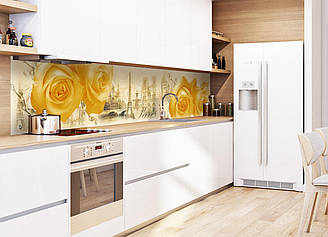 Кухонний фартух Amour (наклейки плівка для стінових панелей Франція Ейфелева вежа тістечко Лувр) 600*2000 мм