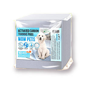 Пелюшки для собак WOW Pets ACTIVATED CARBON Training Pads 60x60 см з вуглем 10 шт.