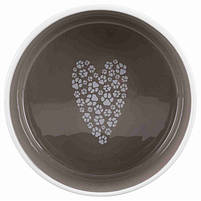 Миска керамічна для котів та собак Trixie Pets Home 0.8л 16см - крем/сірий, фото 2