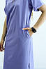 Плаття жіноче оверсайз трикотажне на літо тканина "Кулір" колір лаванда, фото 9