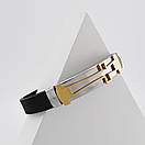 Браслет з нержавіючої медичної стали на силіконовому ремінці з позолотою «Віра», фото 3