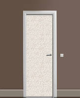 Интерьерная наклейка на двери Бежевая 3Д текстура виниловая пленка с ламинацией 60*180 см абстракция Бежевый