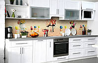 Кухонный фартук 3Д пленка Цветный макарунсы фотопечать наклейка на стену 60х200см Еда
