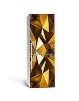 Декоративная наклейка на холодильник Золотое Преломление пленка самоклейка ПВХ 60х180 см Геометрия Желтый