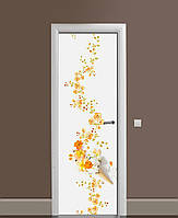 Интерьерная наклейка на двери Цветочное мороженое самоклеющаяся пленка с ламинацией 60*180 см Абстракция Белый
