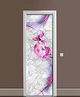Декоративная наклейка для двери Цветы Узоры орнамент самоклеющаяся пленка с ламинацией 60*180 см Абстракция