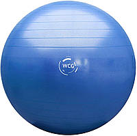 Мяч для фитнеса фитбол гимнастический WCG 65 см Anti-Burst до 300 кг Голубой