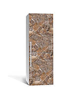 Наклейка на холодильник Дикий Камень Мозаика пленка самоклейка ПВХ 60х180 см Текстуры Коричневый