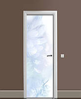 Декоративная наклейка для двери Лебединый пух Перья самоклеющаяся пленка с ламинацией 60*180 см Текстуры