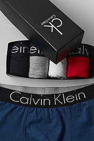 Труси у подарунковій коробці хлопцю Calvin Klein Black Edition. Набір чоловічих трусів Кельвін Кляйн CK 4шт
