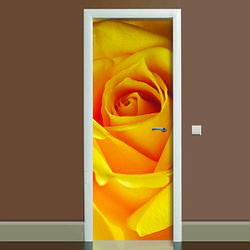 Наклейка на двері Троянда повнокольоровий вінілова плівка ПВХ декор дверей скинали 60*180 см