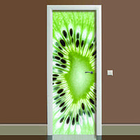 Наклейка на дверь Киви полноцветная виниловая пленка ПВХ декор двери скинали 60*180 см