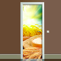 Наклейка на дверь Этно полноцветная виниловая пленка ПВХ декор двери скинали 60*180 см