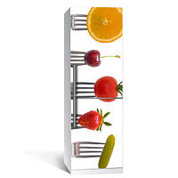 Вінілова наклейка на холодильник Вилка самоклеюча плівка фотодрук 60х180 см глянцева з ламінацією
