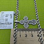 Красивий срібний комплект хрестик та ланцюжок бісмарк 925 проба, фото 6