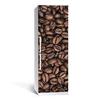 Виниловая наклейка на холодильник Кофе ламинированная двойнаяпленка ПВХ самоклеющаяся 60х180 см