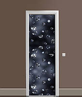 3Д наклейка на дверь Черные бриллианты ПВХ виниловая пленка драгоценные камни Текстура 60*180 см