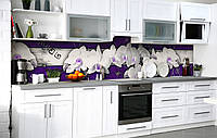 Кухонный фартук 3Д пленка Пышные Арабские Орхидеи фотопечать наклейка на стену 60х200см Цветы Фиолетовый