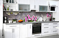 Кухонный фартук 3Д пленка Мечты прекрасных орхидей фотопечать наклейка на стену 60х200см Абстракция