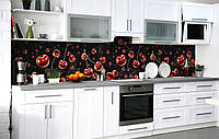 Кухонный фартук 3Д пленка Черешневый паттерн фотопечать наклейка на стену 60х200см Текстура