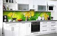 Кухонный фартук 3Д пленка Луговая лимонница фотопечать наклейка на стену 60х200см Природа