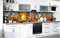 Кухонный фартук 3Д пленка Лесное золото фотопечать наклейка на стену 60х200см Пейзаж