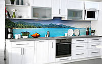 Кухонний фартух 3Д плівка Райський куточок фотодрук наклейка на стіну 60х200см Пейзаж