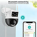 Вулична охоронна поворотна WIFI камера спостереження HAMROLTE A18S-W80 8MP з 2 об'єктивами. Зум. iCSee, фото 9
