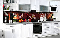 Кухонний фартух 3Д плівка Полуничний мартіні фотодрук наклейка на стіну 60х200см Напої