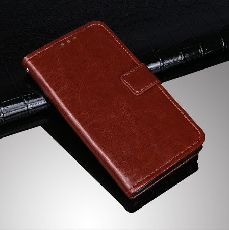 Чохол книжка Idewei для Xiaomi Redmi 12C з візитницею Коричневий