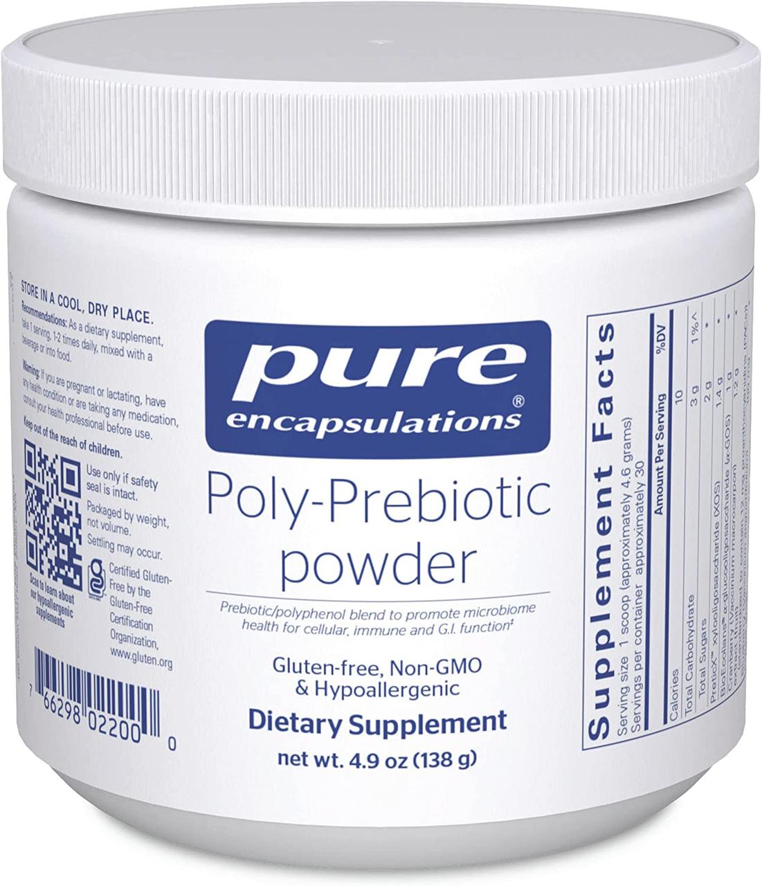 Pure Encapsulations Poly-Prebiotic / Пребіотики та поліфеноли для підтримки ШКТ 138 г, фото 1