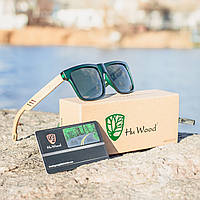 Мужские солнцезащитные поляризованные очки с деревянными бамбуковыми дужками HU WOOD