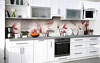Кухонный фартук 3Д пленка Абстрактные Магнолии фотопечать наклейка на стену Цветы Розовый 600*2000 мм
