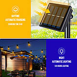 Гірлянда Ретро вулична світлодіодна LedArt на сонячній енергії Solar + USB S14 15 ламп E27 15 метрів, фото 8