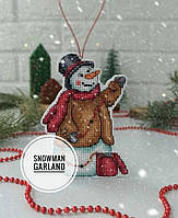 Набір для вишивання хрестиком Затишні хрестики "Snowman Garland"