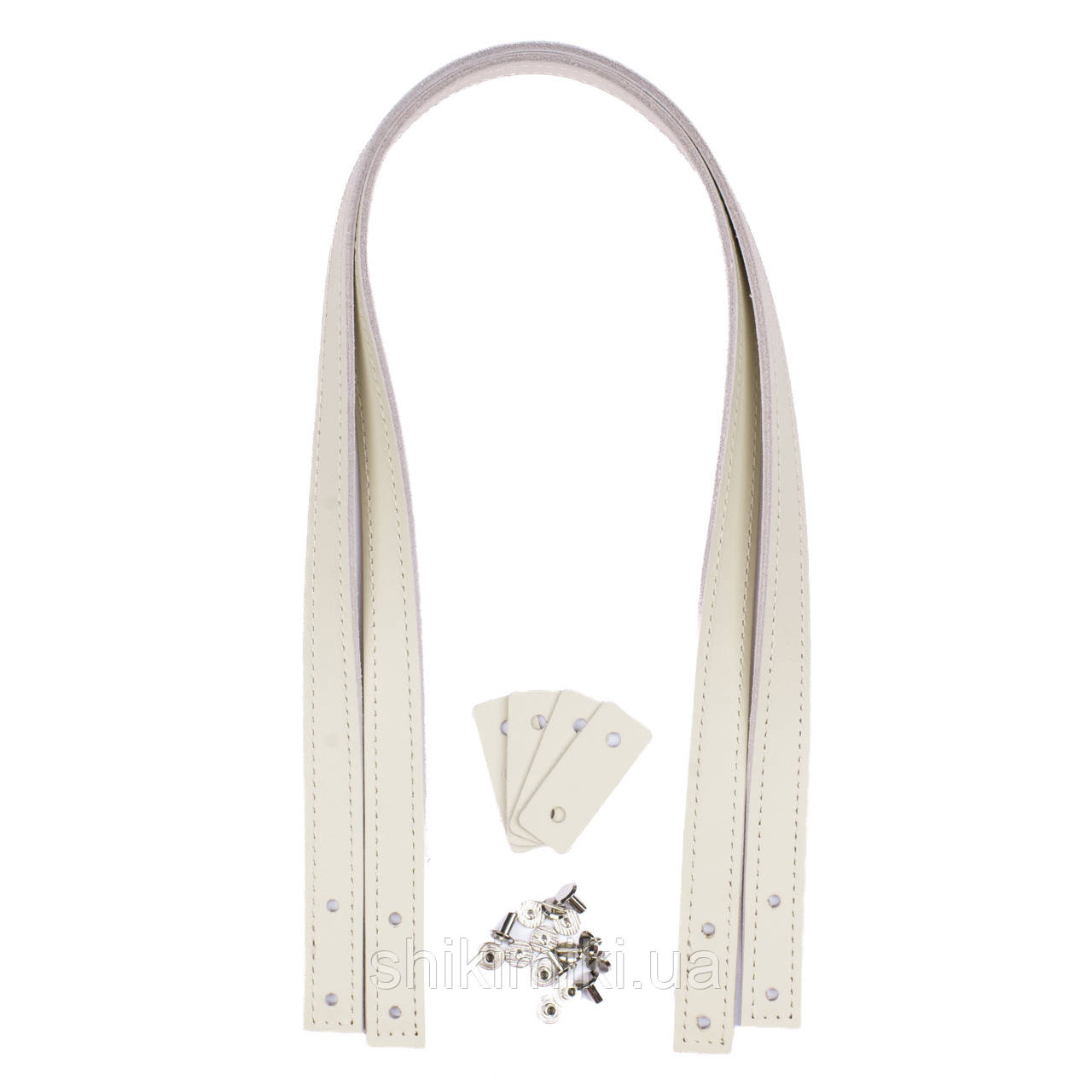 Ручки двосторонні на гвинтах для шопперів (70*2 см), колір Айворі, фото 1