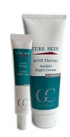 Нічний крем для шкіри обличчя азелаїновий Cure Skin Acne Therapy протизапальний з екстрактом чайного дерева