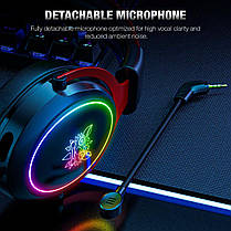 ONIKUMA ігрові навушники з мікрофоном, LED RGB підсвічування, мікрофон знімний, чорні, фото 2
