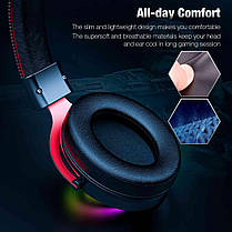 ONIKUMA ігрові навушники з мікрофоном, LED RGB підсвічування, мікрофон знімний, чорні, фото 3