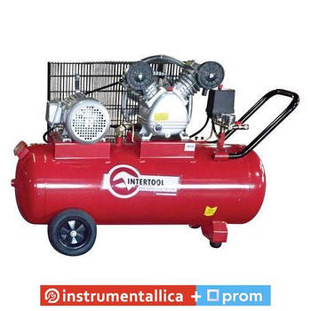 Компресор 100 л 8атм 500 л/хв 380 В PT-0013 Intertool 3 кВт 4HP 2 циліндри