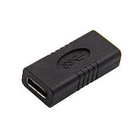 Перехідник адаптер з'єднувач USB 3.1 Type-C F/F, Black
